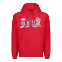 Red pink Christmas coffee Premium Hoodie - Jasminsmagicworld