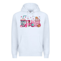 White pink Christmas coffee Premium Hoodie - Jasminsmagicworld