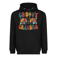 Black groovy grandma retro 70s peace sign design grandmother Heavyweight Hoodie - longCreatives