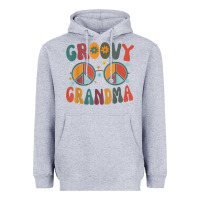 Heather Grey groovy grandma retro 70s peace sign design grandmother Heavyweight Hoodie - longCreatives