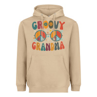 Mushroom groovy grandma retro 70s peace sign design grandmother Heavyweight Hoodie - longCreatives