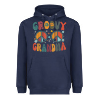 Navy groovy grandma retro 70s peace sign design grandmother Heavyweight Hoodie - longCreatives