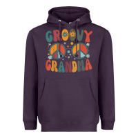 Plum groovy grandma retro 70s peace sign design grandmother Heavyweight Hoodie - longCreatives