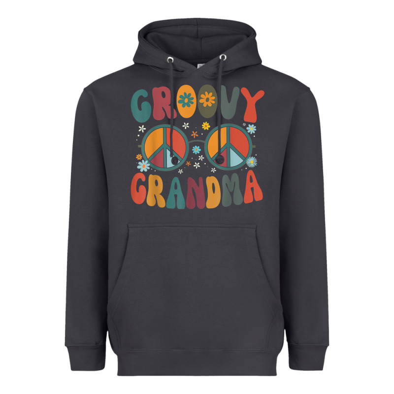 Groovy Grandma Retro 70s Peace Sign Design Grandmother Heavyweight Hoodie by longCreatives | Teevron