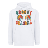 White groovy grandma retro 70s peace sign design grandmother Heavyweight Hoodie - longCreatives