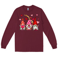 Burgundy valentine's day gnomes Long Sleeve Tee - OliviaCreatesArt
