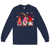 Navy valentine's day gnomes Long Sleeve Tee - OliviaCreatesArt