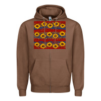 Chestnut usa and sunflower pattern Zipper Hoodie - Artiststas