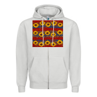 Dove Grey usa and sunflower pattern Zipper Hoodie - Artiststas