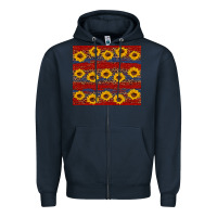 Navy usa and sunflower pattern Zipper Hoodie - Artiststas