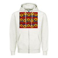 Oatmeal Heather usa and sunflower pattern Zipper Hoodie - Artiststas