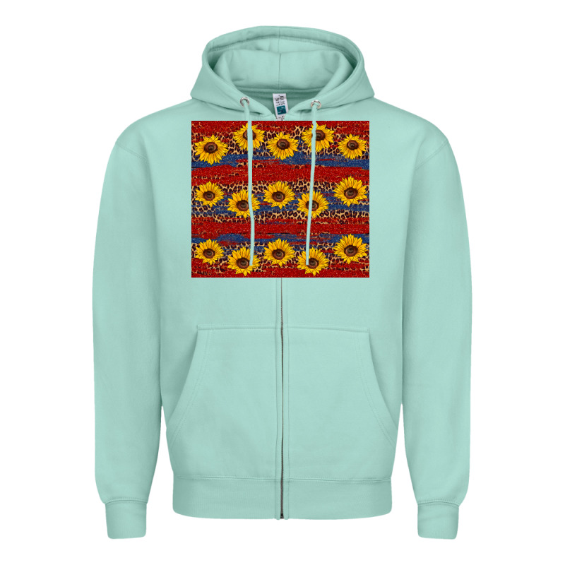 Usa And Sunflower Pattern Zipper Hoodie by Artiststas | Teevron
