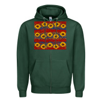 Sports Green usa and sunflower pattern Zipper Hoodie - Artiststas