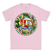 Bubblegum Pink Christmas Jolly Teacher Classic Tee - Artiststas