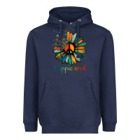 Navy daisy peace sign hippie soul tshirt flower lovers gifts Heavyweight Hoodie - longCreatives