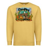 Antique Gold camping is my happy place Premium Sweatshirt - BarkalooDesign