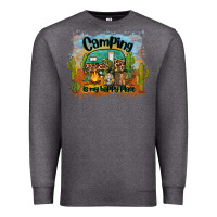 Charcoal Heather camping is my happy place Premium Sweatshirt - BarkalooDesign