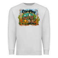 Dove Grey camping is my happy place Premium Sweatshirt - BarkalooDesign