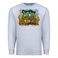 Heather Grey camping is my happy place Premium Sweatshirt - BarkalooDesign