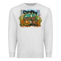 Oatmeal Heather camping is my happy place Premium Sweatshirt - BarkalooDesign