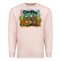 Pale Pink camping is my happy place Premium Sweatshirt - BarkalooDesign