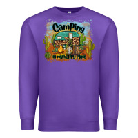 Purple camping is my happy place Premium Sweatshirt - BarkalooDesign