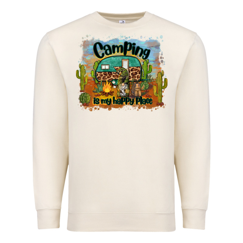 Camping Is My Happy Place Premium Sweatshirt by BarkalooDesign | Teevron