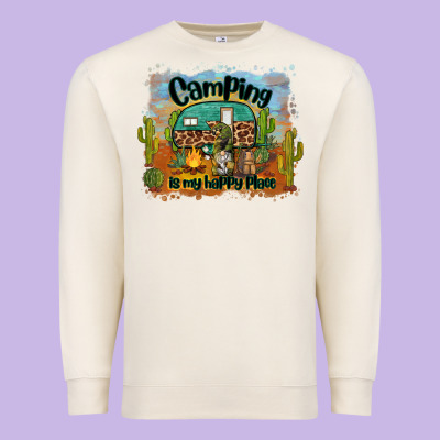 Camping Is My Happy Place Premium Sweatshirt Designed By Barkaloodesign
