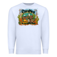 White camping is my happy place Premium Sweatshirt - BarkalooDesign