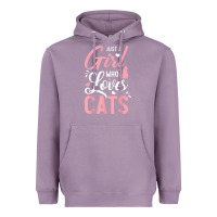 Lavender just a girl who loves cats cute cat lover gifts Heavyweight Hoodie - longCreatives
