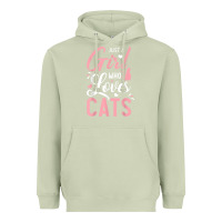 Matcha just a girl who loves cats cute cat lover gifts Heavyweight Hoodie - longCreatives