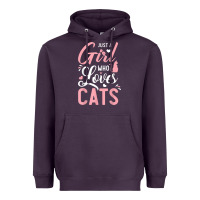 Plum just a girl who loves cats cute cat lover gifts Heavyweight Hoodie - longCreatives
