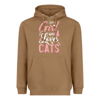 Toasted Coconut just a girl who loves cats cute cat lover gifts Heavyweight Hoodie - longCreatives