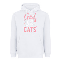 White just a girl who loves cats cute cat lover gifts Heavyweight Hoodie - longCreatives