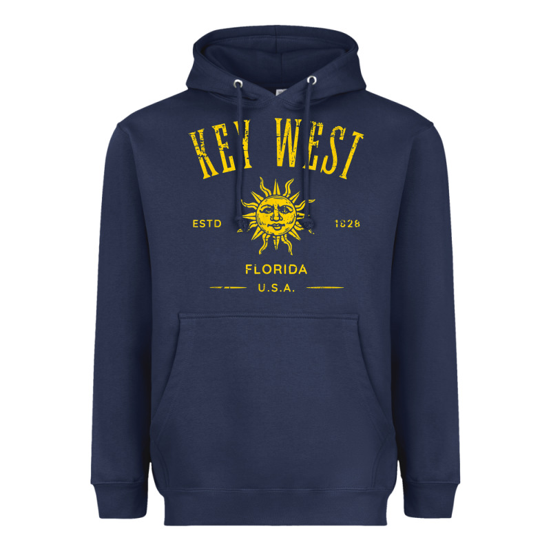 Key West Florida Vintage Distressed Style Design Souvenir Heavyweight Hoodie by longCreatives | Teevron