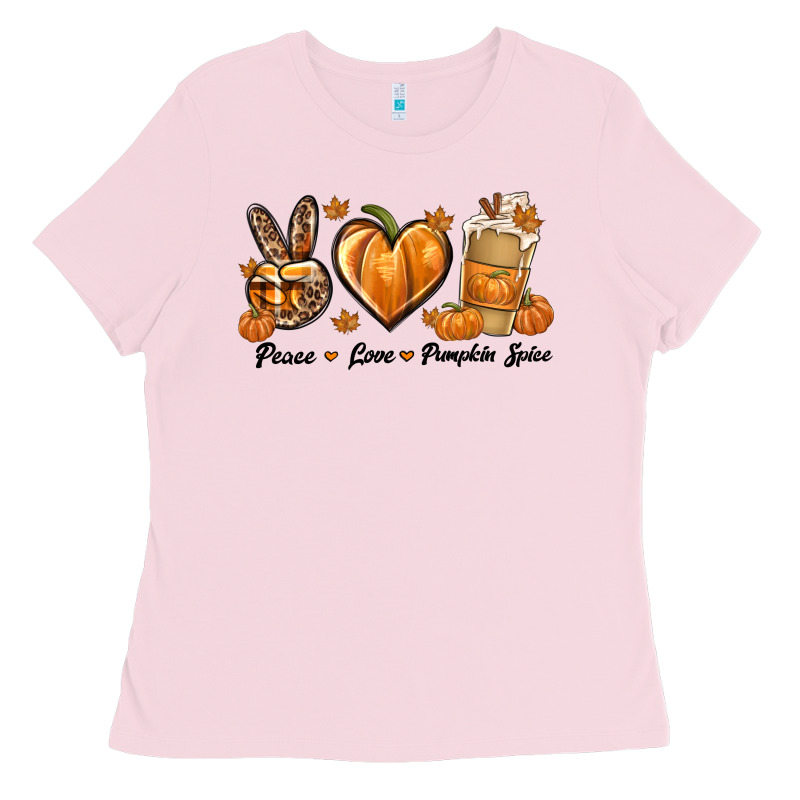 Peace Love Pumpkin Spice Ladies Tee by texasbilliewilder | Teevron
