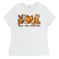 White Peace Love Pumpkin Spice Ladies Tee - texasbilliewilder