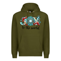 Army Green Joy to the World Premium Hoodie - CowhideDigitalArt
