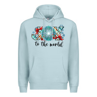 Blue Mist Joy to the World Premium Hoodie - CowhideDigitalArt