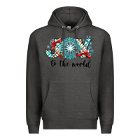 Charcoal Heather Joy to the World Premium Hoodie - CowhideDigitalArt