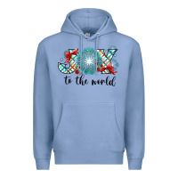 Colony Blue Joy to the World Premium Hoodie - CowhideDigitalArt