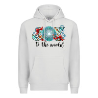 Dove Grey Joy to the World Premium Hoodie - CowhideDigitalArt