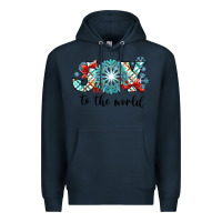 Navy Joy to the World Premium Hoodie - CowhideDigitalArt