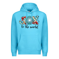Ocean Blue Joy to the World Premium Hoodie - CowhideDigitalArt
