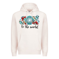 Pale Pink Joy to the World Premium Hoodie - CowhideDigitalArt