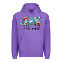 Purple Joy to the World Premium Hoodie - CowhideDigitalArt