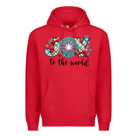 Red Joy to the World Premium Hoodie - CowhideDigitalArt