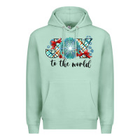 Seafoam Joy to the World Premium Hoodie - CowhideDigitalArt