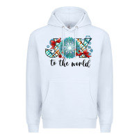 White Joy to the World Premium Hoodie - CowhideDigitalArt