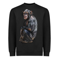 Black Chimpanzee Illustrations Heavyweight Sweatshirt - LillyAllenDesigns